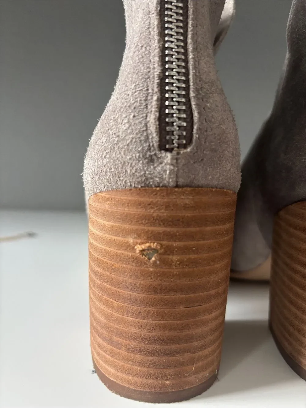 Steve Madden Taupe Suede Cutout Ankle Booties